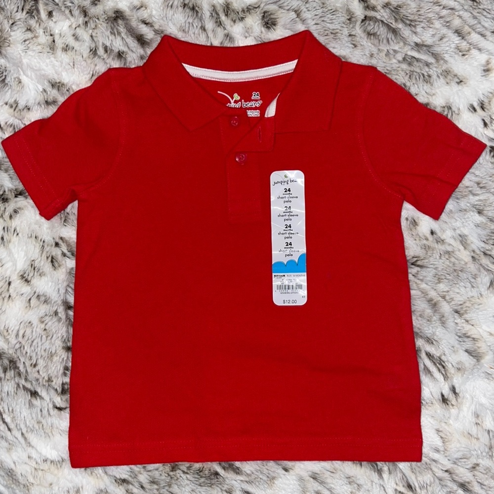 NWT JUMPING BEANS Red 24m Collared Short Sleeve Shirt ✨Add to any bundle for $5